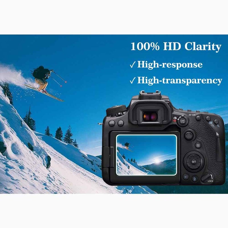 ULBTER Screen Protector for Canon EOS 90D 80D 70D 77D Camera & Hot Shoe Cover [3+2 Pack], ULBTER Tempered Glass 0.3mm 9H Hardness Ultra-clear Anti-Scrach - Image 3